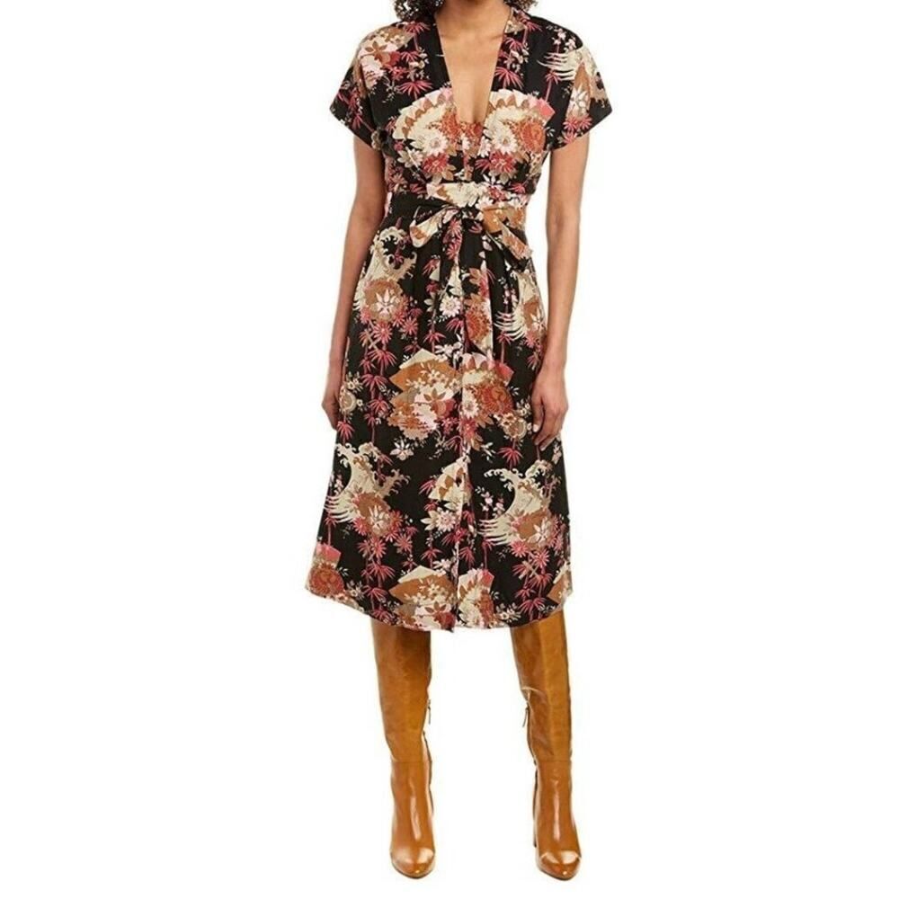 NWT Current Elliott The Retro Dress
Bamboo Floral Linen Blend Size Small/Medium
